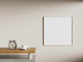 Empty framed canvas for mockups and art illustrations photo