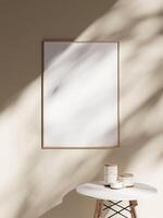 Empty framed canvas for mockups and art illustrations photo