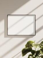 Empty framed canvas for mockups and art illustrations photo