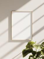 Empty framed canvas for mockups and art illustrations photo