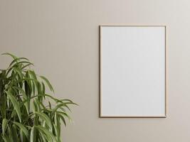 Empty framed canvas for mockups and art illustrations photo