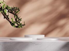 3d display product beige minimal scene with geometric podium platform. cylinder background 3d rendering with podium. stand for cosmetic products. Stage showcase on pedestal 3d beige studio photo