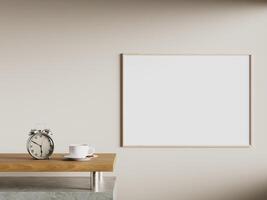 Empty framed canvas for mockups and art illustrations photo