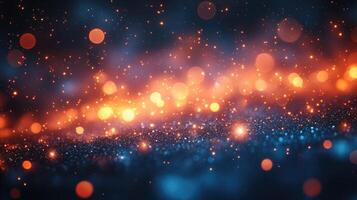 Abstract background with blue and orange lights photo