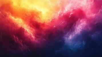 Colorful clouds in the sky with a bright red, yellow and blue color photo