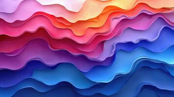 Colorful paper waves on a background photo