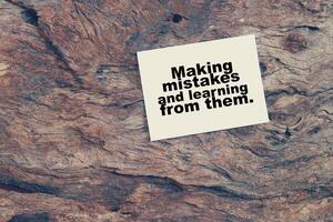 Making mistakes and learning from them photo
