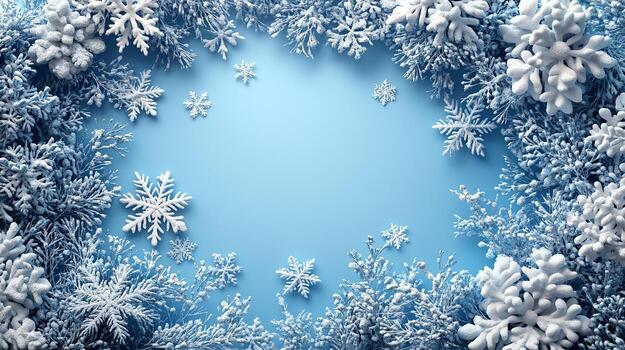 A simple winter background with snowflakes and soft tones. Includes ample copy space for text photo