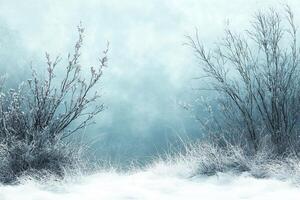 Winter-themed background with soft, snowy textures and a blank copy space for text photo