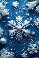 A simple winter background with snowflakes and soft tones. Includes ample copy space for text photo