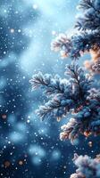 A simple winter background with snowflakes and soft tones. Includes ample copy space for text photo