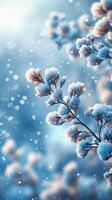 Winter-themed background with soft, snowy textures and a blank copy space for text photo