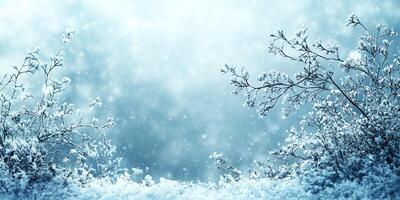 Winter-themed background with soft, snowy textures and a blank copy space for text photo