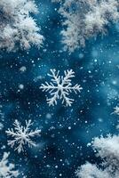 A simple winter background with snowflakes and soft tones. Includes ample copy space for text photo
