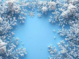 A simple winter background with snowflakes and soft tones. Includes ample copy space for text photo