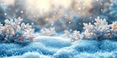 A simple winter background with snowflakes and soft tones. Includes ample copy space for text photo