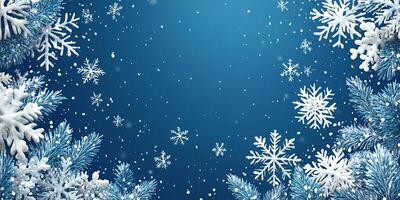 A simple winter background with snowflakes and soft tones. Includes ample copy space for text photo
