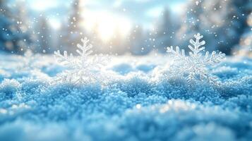A simple winter background with snowflakes and soft tones. Includes ample copy space for text photo