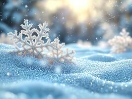 A simple winter background with snowflakes and soft tones. Includes ample copy space for text photo