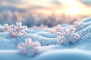 A simple winter background with snowflakes and soft tones. Includes ample copy space for text photo
