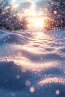 A simple winter background with snowflakes and soft tones. Includes ample copy space for text photo