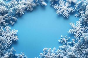 A simple winter background with snowflakes and soft tones. Includes ample copy space for text photo