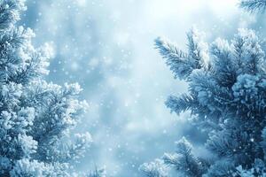 Winter-themed background with soft, snowy textures and a blank copy space for text photo