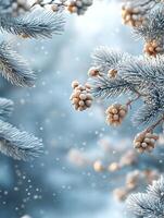 Winter-themed background with soft, snowy textures and a blank copy space for text photo