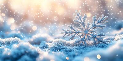 A simple winter background with snowflakes and soft tones. Includes ample copy space for text photo