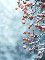 Winter-themed background with soft, snowy textures and a blank copy space for text photo