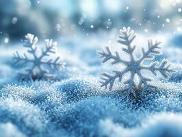 A simple winter background with snowflakes and soft tones. Includes ample copy space for text photo