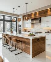 Minimalist kitchen featuring clean white cabinetry, sleek countertops, and modern appliances. photo