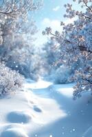 A simple winter background with snowflakes and soft tones. Includes ample copy space for text photo