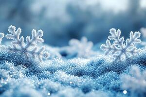 A simple winter background with snowflakes and soft tones. Includes ample copy space for text photo