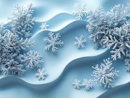 A simple winter background with snowflakes and soft tones. Includes ample copy space for text photo