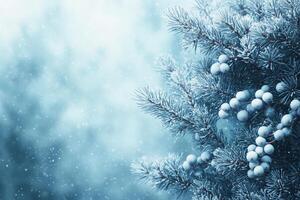 Winter-themed background with soft, snowy textures and a blank copy space for text photo