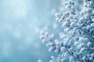Winter-themed background with soft, snowy textures and a blank copy space for text photo