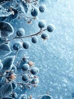 Winter-themed background with soft, snowy textures and a blank copy space for text photo