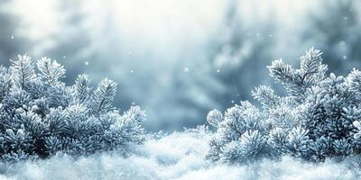 Winter-themed background with soft, snowy textures and a blank copy space for text photo