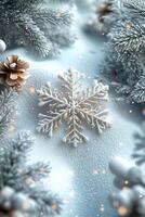A simple winter background with snowflakes and soft tones. Includes ample copy space for text photo