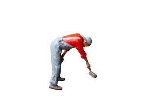 Miniature people painter isolate on white background with clipping path photo