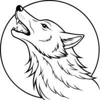 Howling wolf in the moon vector