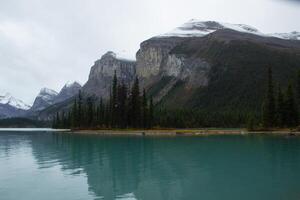 Spirit Isalnd in Maligne Lake. photo