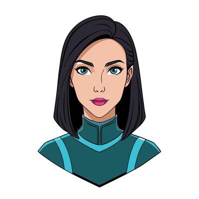 Cyberpunk style portrait of beautiful young woman portrait