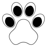 A paw print is shown on a white background vector