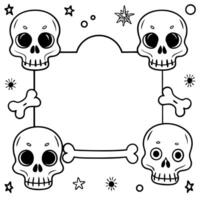 Conceptual representation of spooky horror for Halloween featuring skulls and bones With copyspace for text vector
