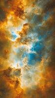 The nebula in space with stars and clouds photo