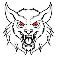 Blurred demonic beast with red glowing eyes representing evil and fear With copyspace for text vector