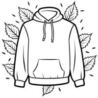 Blank pullover hoodie mockup on neutral background with striking autumn leaves elements vector