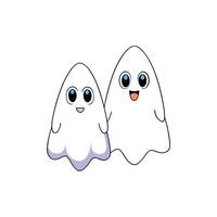 A set of cute ghosts in children's 3d style or spirits in the form of toys. a rendering of a shower for Halloween. vector